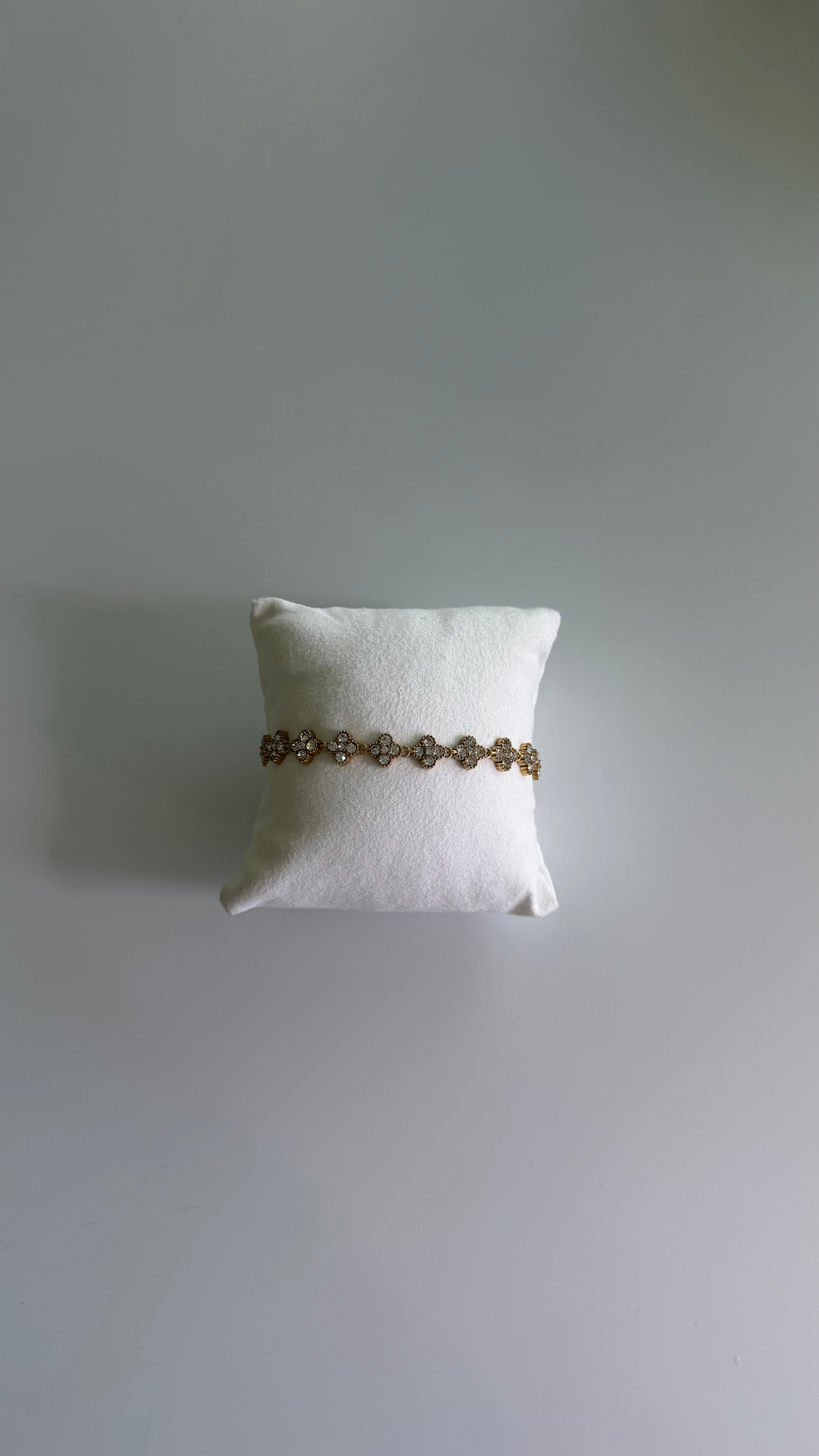BRACELET - doré trèfle blanc