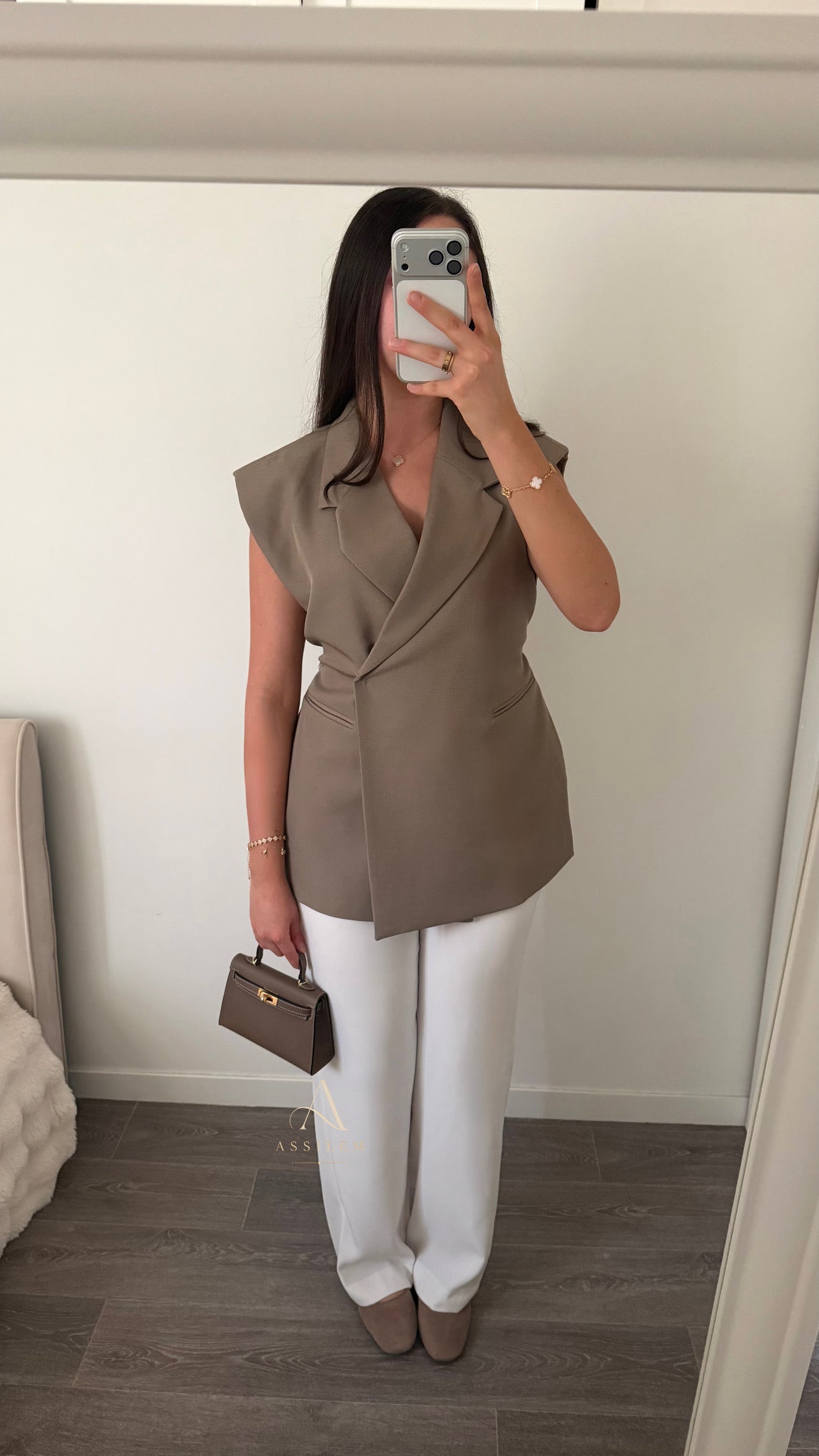 BLAZER DIANA - taupe qualité premium