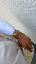 BRACELET - doré trèfle rose