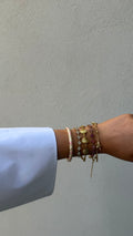 BRACELET - doré trèfle blanc