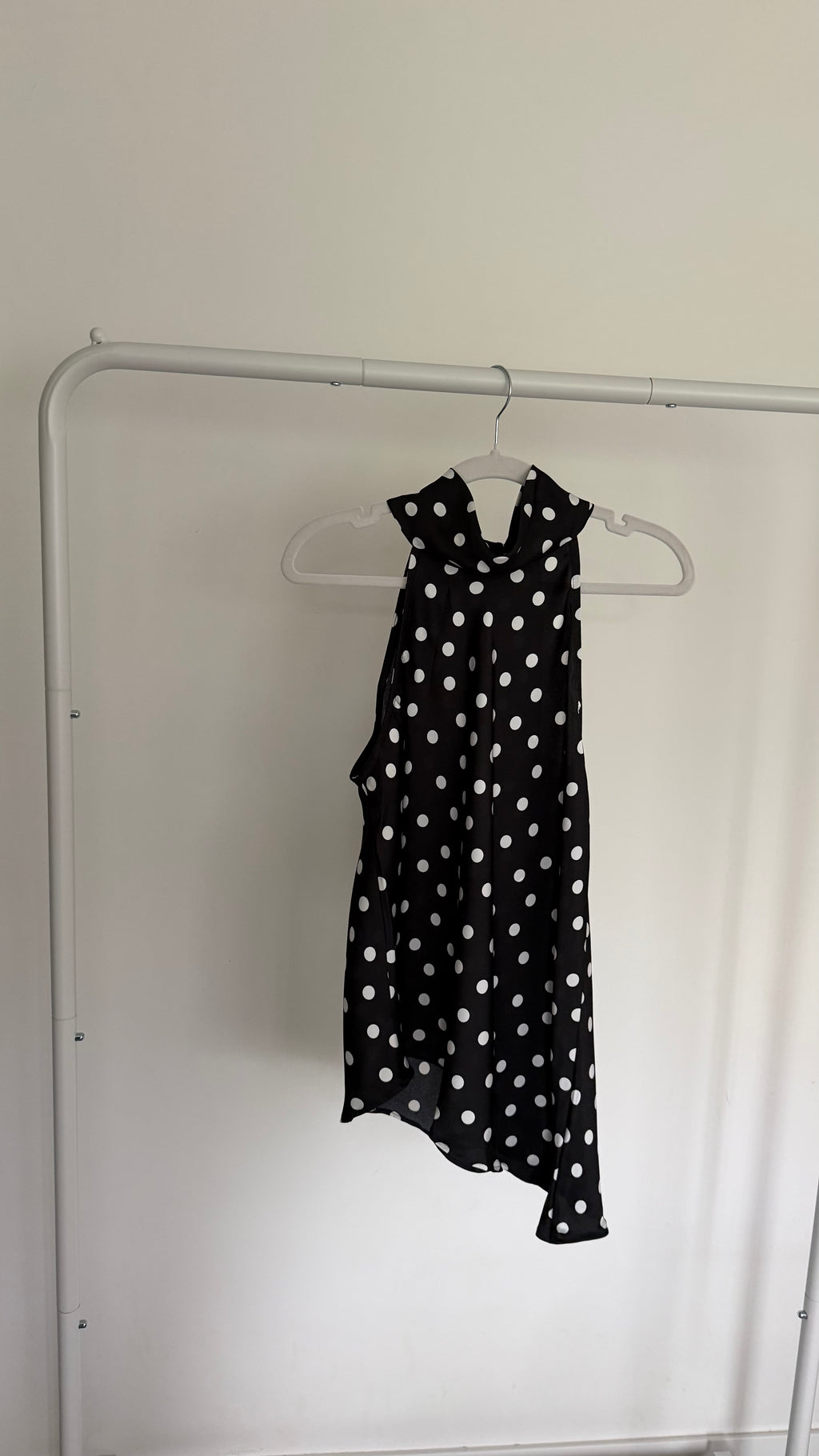BLOUSE ELLY - noir à pois asymétrique