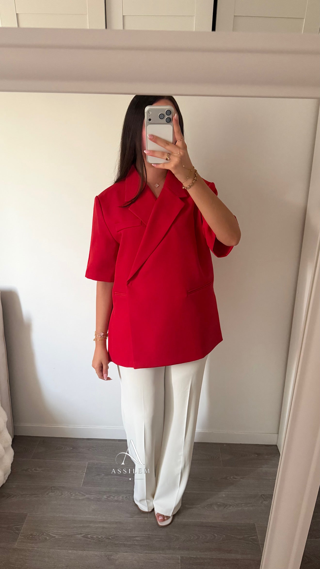 BLAZER LENA - rouge qualité premium [précommande expédition fin juin]