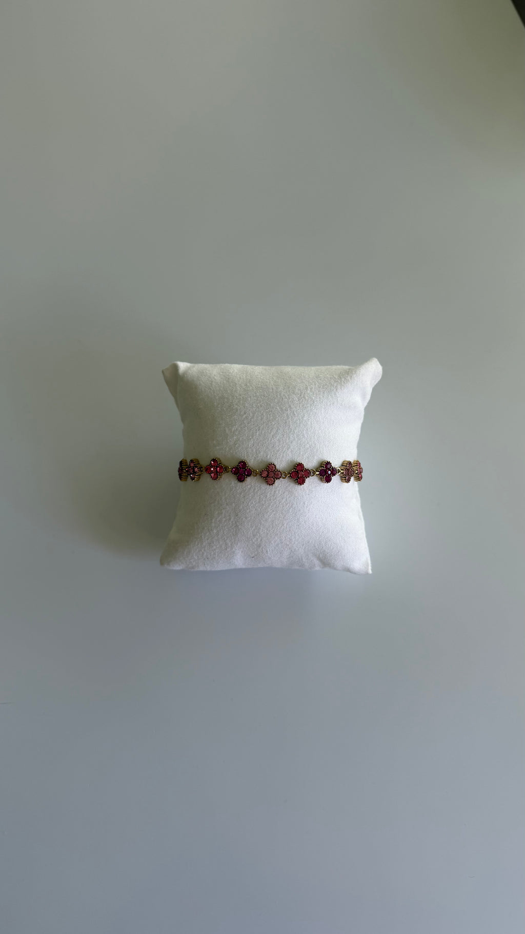 BRACELET - doré trèfle rose