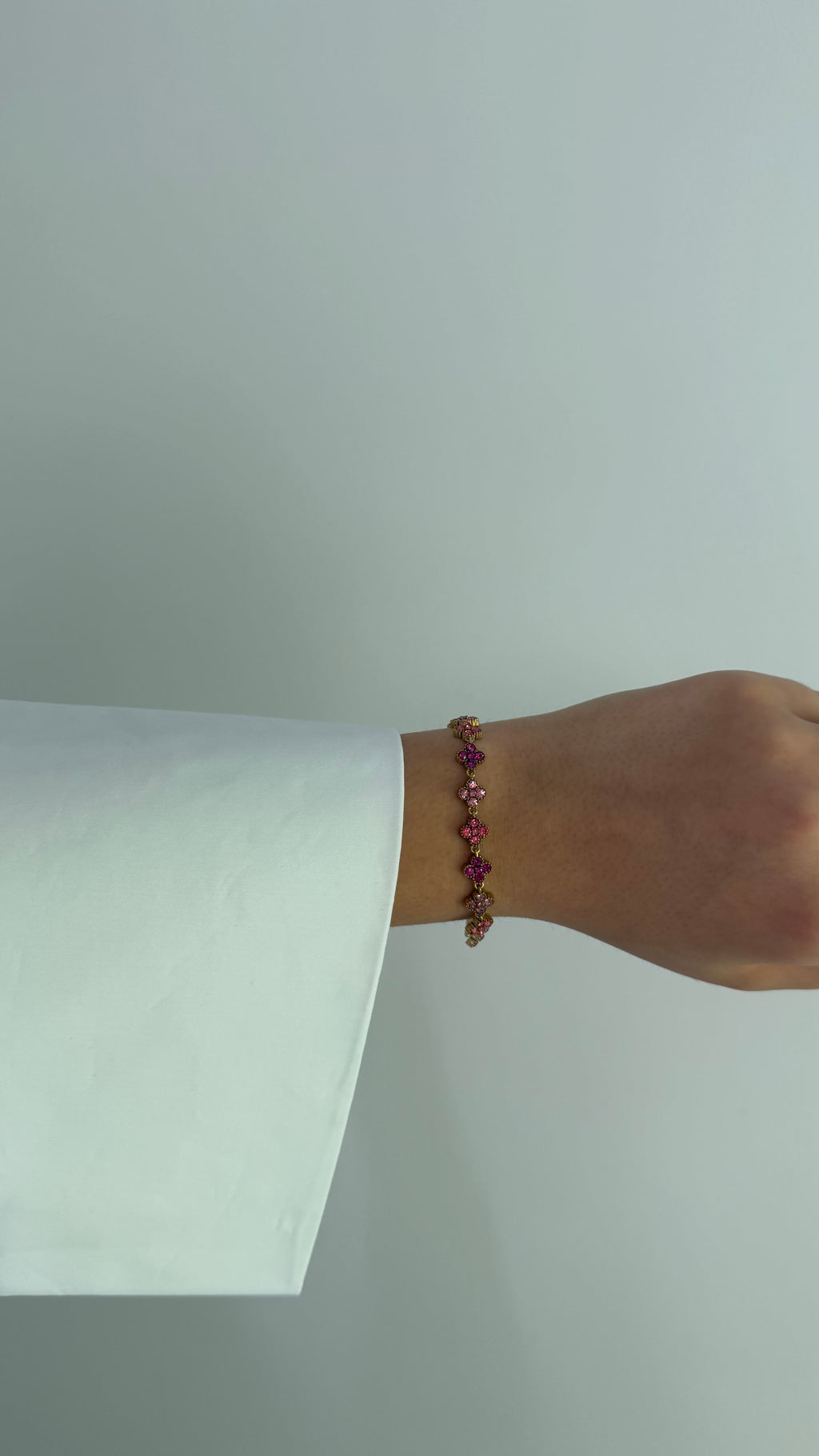 BRACELET - doré trèfle rose